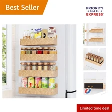 Elegant 4-Pack Magnetic Spice Rack for Organized & Accessible Kitchen Storage