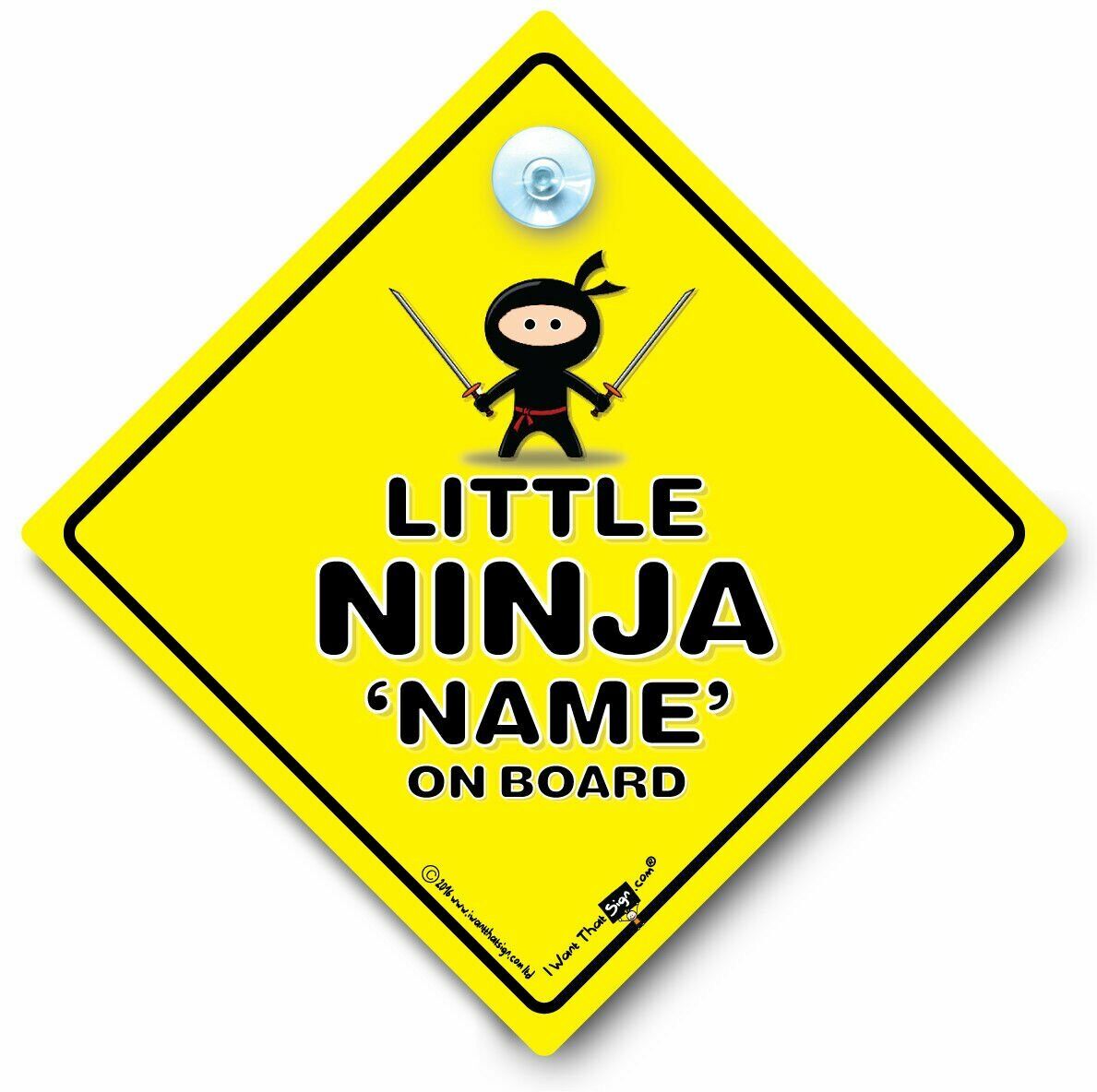 Little Ninja On Board Car Sign, PERSONALISED Baby On Board Sign,