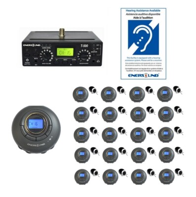 Enersound 20-Person Assistive Listening System with ADA Plaque (3-Year Warranty)