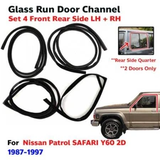 Glass Run Channel FL+FR Side Window 4PC Fits Nissan Patrol Safari Y60 2D 87-97