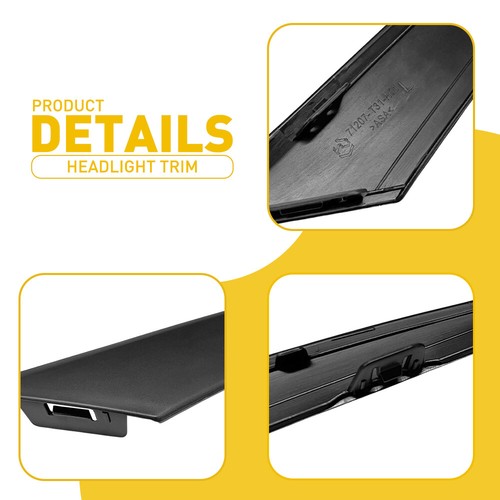 2x Black Headlight Eyelid Molding Trim Strip Set for 2022-2024 Honda Civic Sedan - 第 7/20 張圖片