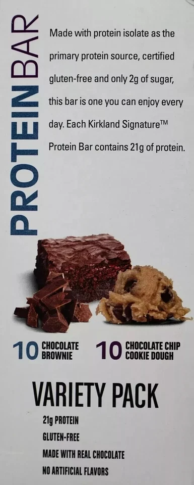 Kirkland Signature протеиновые батончики — шоколадный брауни и тесто для печенья, 2,12 унции - Изображение 2 из 4