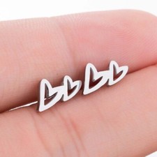 2pairs stainless steel Hearts Love earrings 4 colors Jewelry Wholesale FJS136