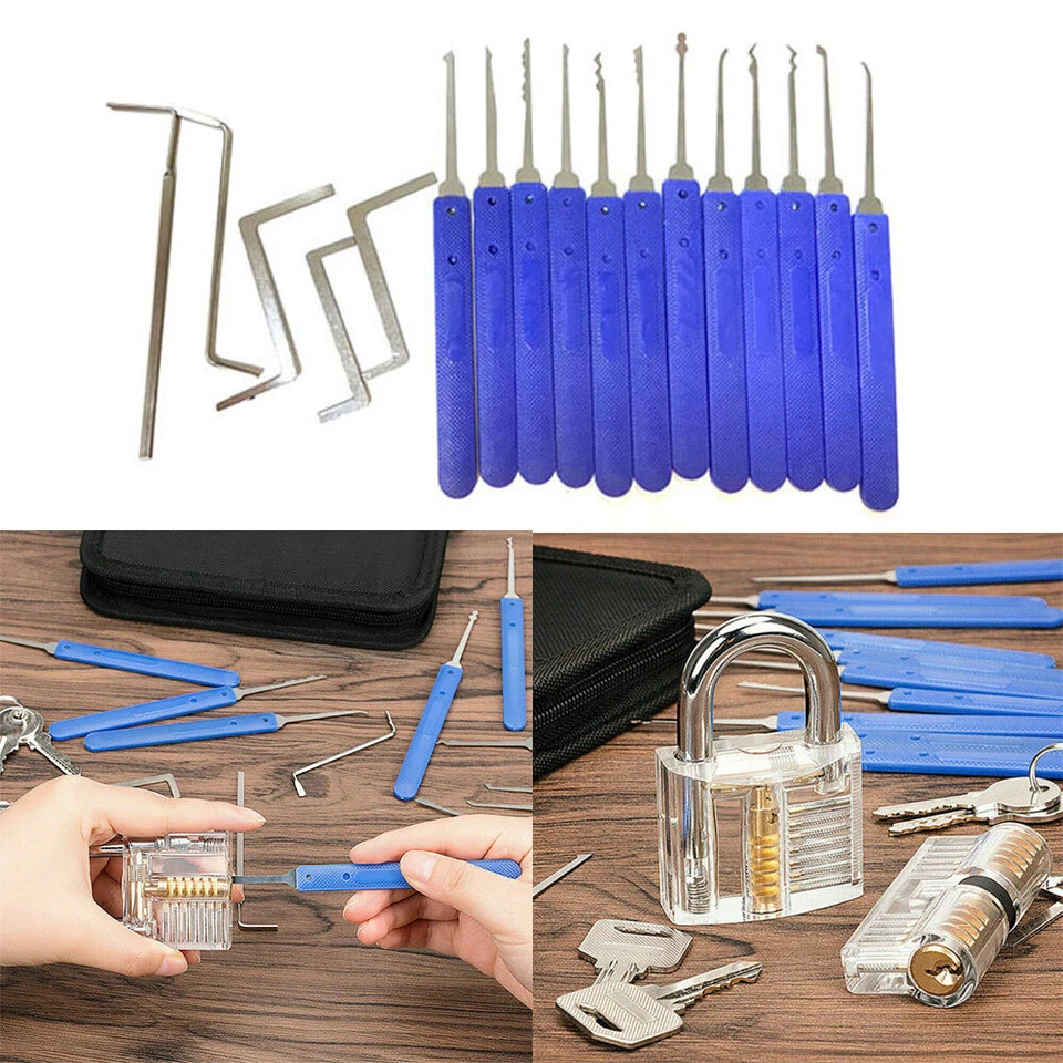Lockpicking 28-Teiliges Einzelhakenschloss Set Transparent Trainingsschlössern~ - Bild 4 von 4