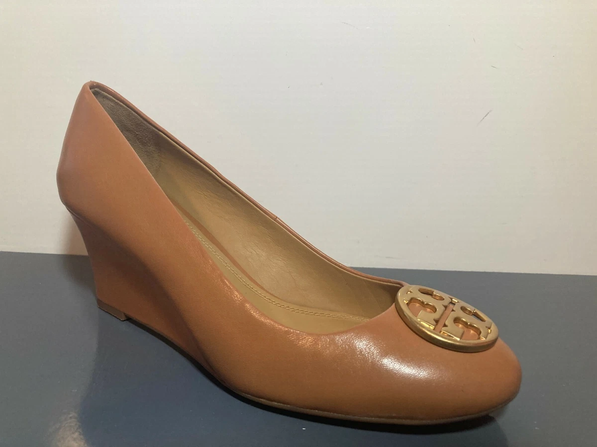 Tory burch wedges tan hot sale