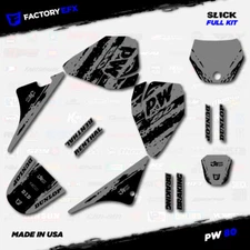 Black & Gray Slick Racing Graphics kit fits Yamaha PW80 PW 80 All Years Custom
