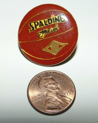 SPALDING Basketball Pin Circa 80's Vintage Enamel Hat Lapel Official 1980's NEW 