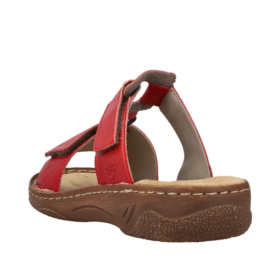 Rieker Damen Pantolette Pantoletten Sandalen Hausschuhe Schuhe rot V2885 - Bild 3 von 4