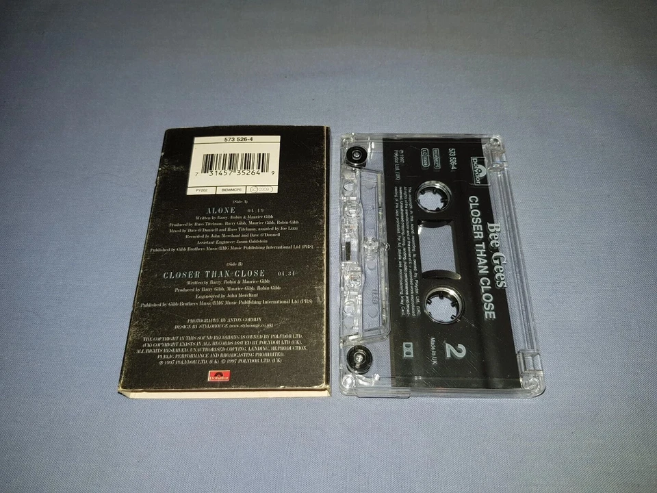 BEE GEES ALONE CASSETTE TAPE SINGLE - Image 2 of 2