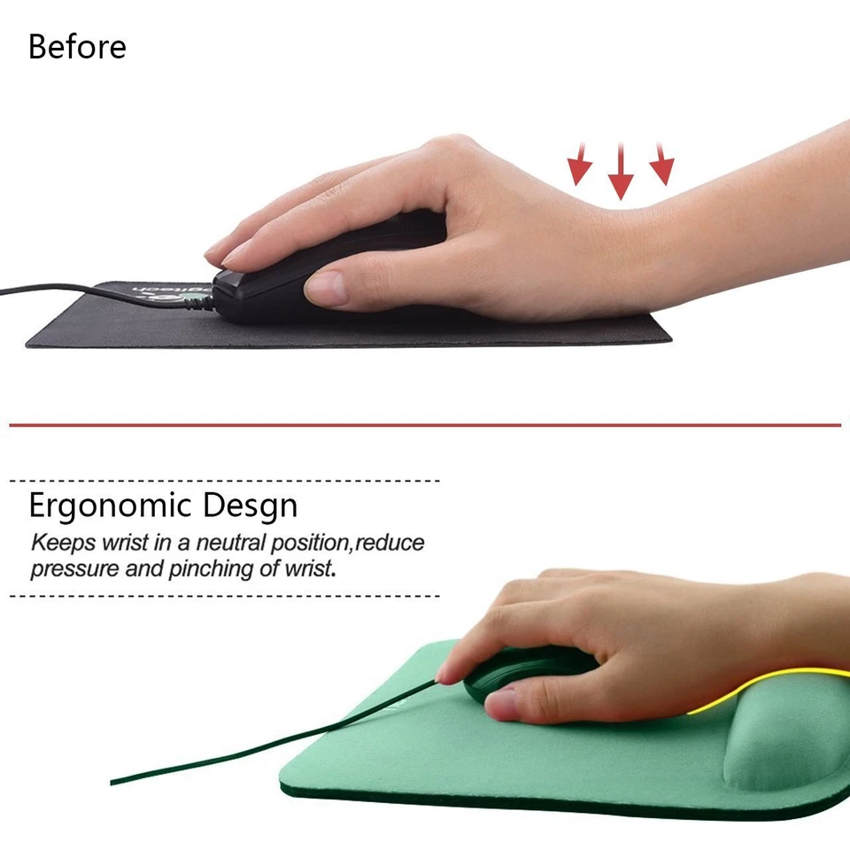 Green Mousepad Non-Slip Wrist Support Rest Silicon Ergonomic Gaming Mouse Pad - Image 4 of 4