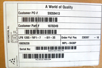 Wittenstein  LPB-120S-MF1-7-0I1-3S  New in factory box