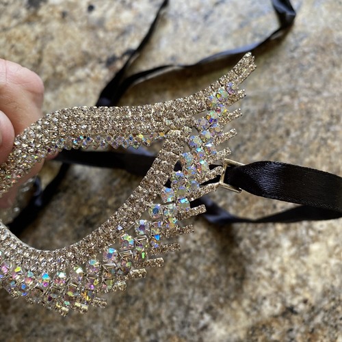 Rhinestone Crystal Masquerade Mask Wedding Silver Party Ball Halloween Sweet 16 - Picture 5 of 8