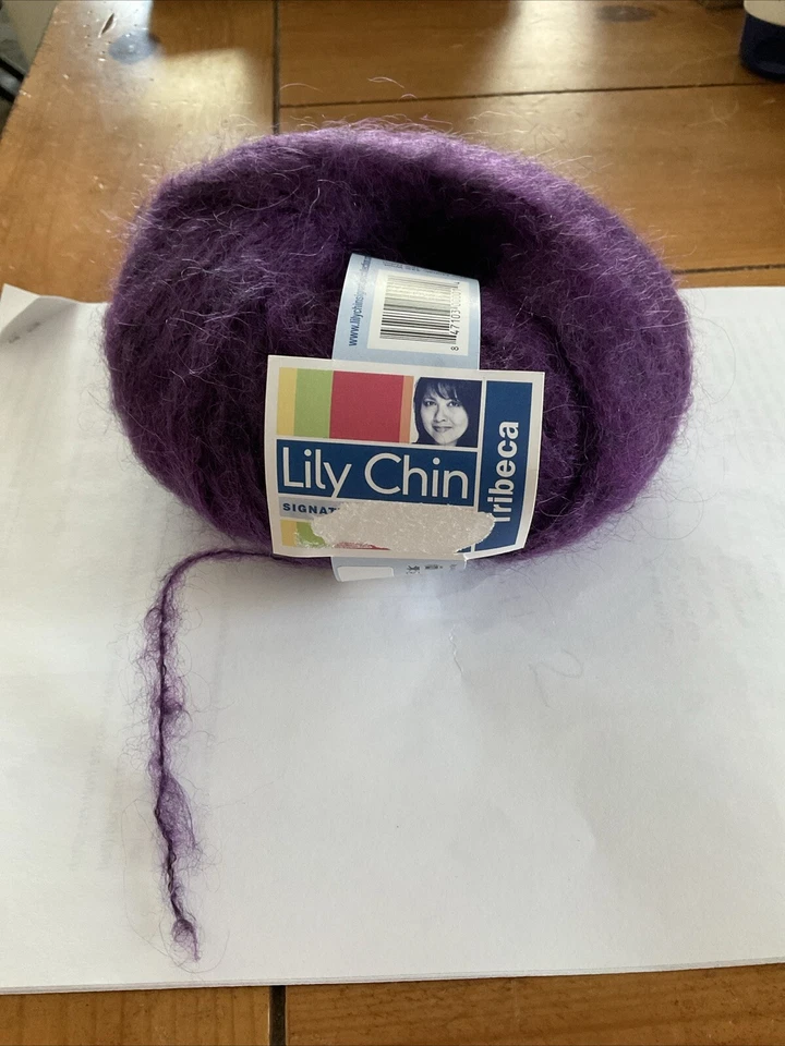 Hilo Lily Chin Tribeca voluminoso nuevo con etiquetas lana mohair viscosa 153 yardas 50 g color 1275 Foto 4 de 4