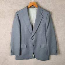 Vintage Richman Brothers Jacket Mens 40S Gray Striped Blazer 70s 2 Button Coat
