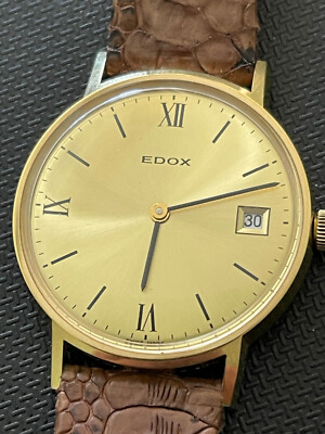 Vintage herren armbanduhr EDOX mechanisch swiss made