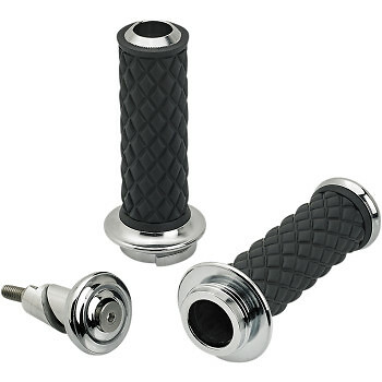 Biltwell Inc. Alumicore Throttle-By-Wire Grip Set Chrome Harley Davidson touring