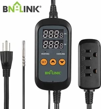 Digital Temperature Controller Heating Cooling Outlet Thermostat Plug -40-176°F 