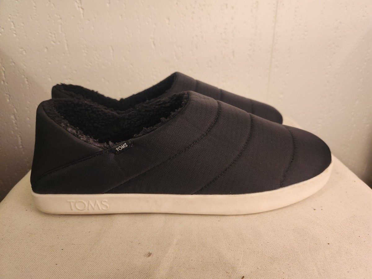 TOMS Ezra Mens 11.5 Black Matte Ripstop Quilted Faux Fur Lined Slippers 10016946 Toms Ezra Slipper - Men main image 2