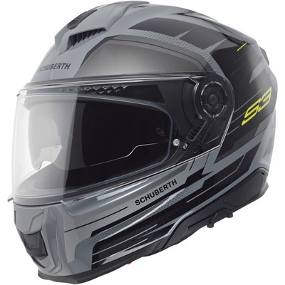 Motorrad Helm 61 (XL) - Schuberth S3 Apex Integralhelm - grau-schwarz-fluogelb