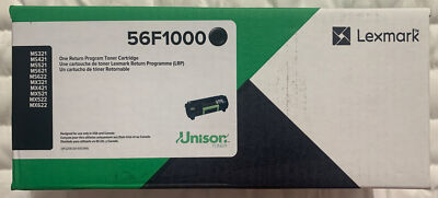 Lexmark 56F1000 Black High Yield Toner Cartridge Genuine OEM Sealed Retail Box