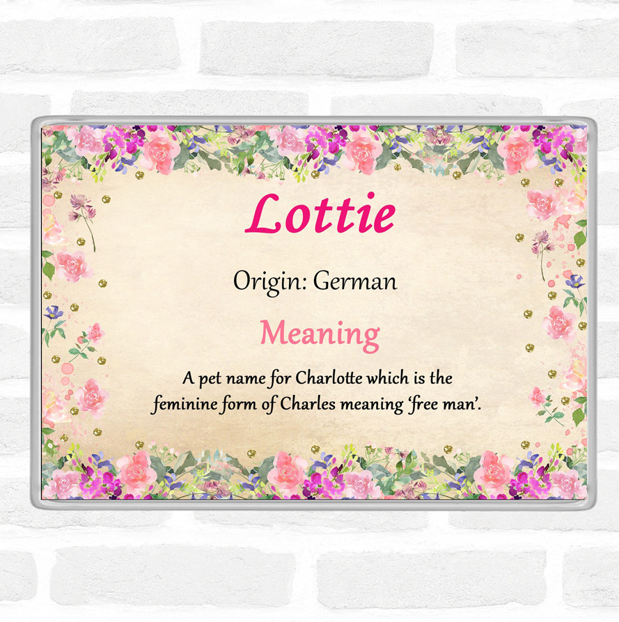 Lottie Name Meaning Jumbo Fridge Magnet Floral | eBay
