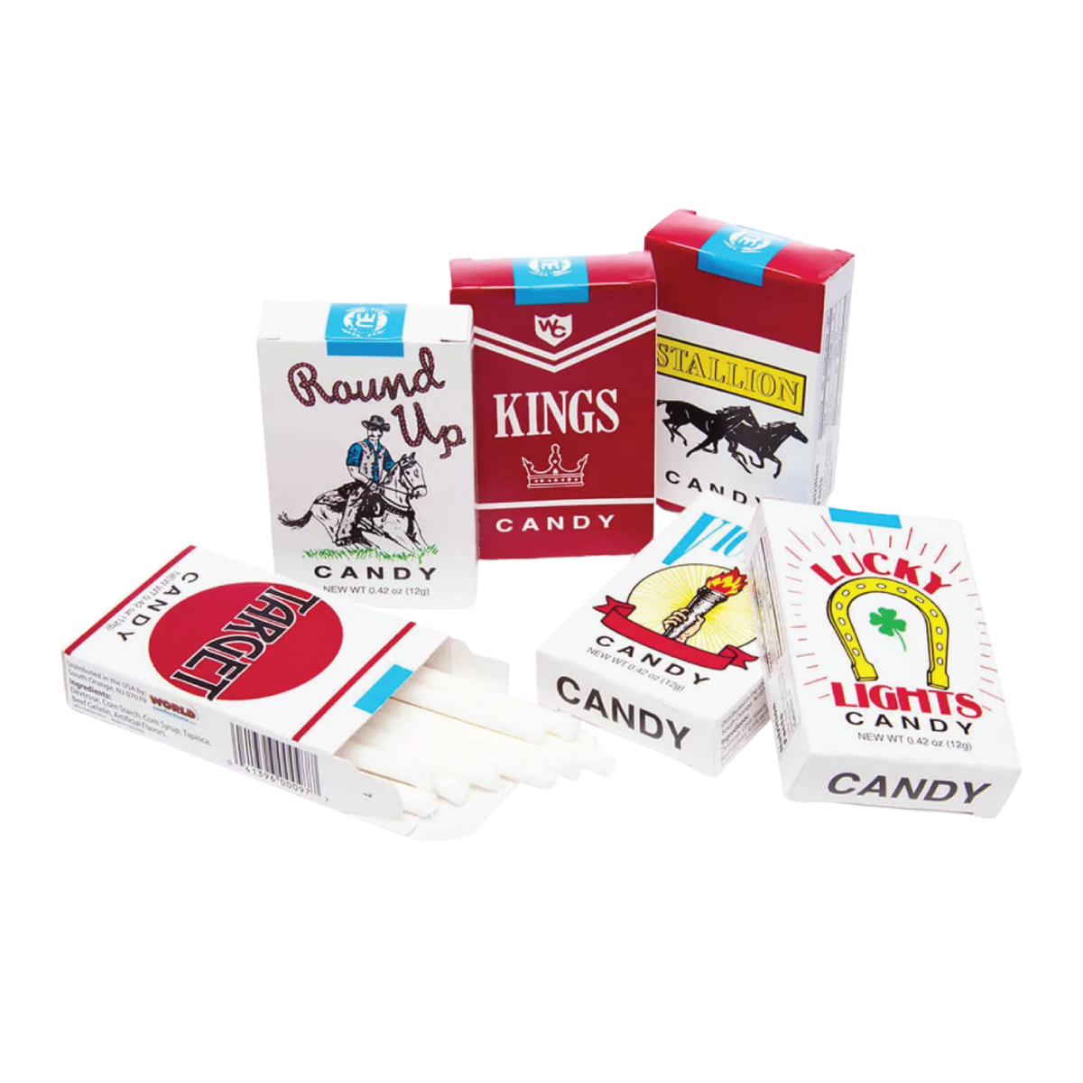 Full Box 24x Packs World's King Size Assorted Candy Cigarettes