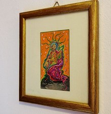 Riccardo Gusmaroli pezzo unico smalti su cartone