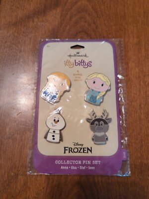Disney Hallmark itty bittys FROZEN Anna Elsa Olaf Sven Enamel Pin Set of 4