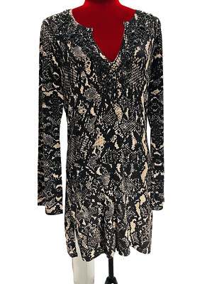 INC International Concepts - Snake Skin Print/Stretchy/Beaded Accents/Dress Sz M
