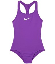 Nike L78020 Kids Essential Purple Racerback One-Piece Swim Size Large 12-13 YRS