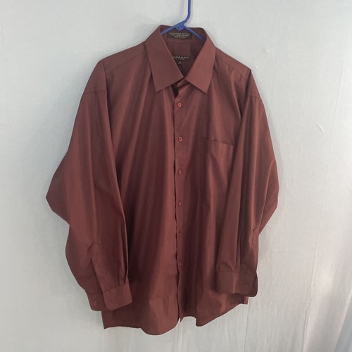DOMANI PLATINUM Shirt Men 17 32/33 Vintage Single Needle Korea 90s Color Brown* - Picture 19 of 23