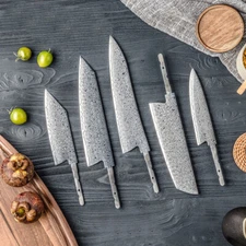 Damascus Steel Chef Knife Blank Home Hobby Kitchen Blade 10cr15CoMo DIY Material