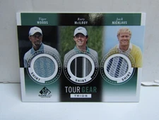 2013 SP Game Used Tiger Rory Nicklaus Tour Gear Triple Patch