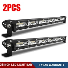 2X 20" inch Slim LED Work Light Bar Spot Flood Combo for SUV ATV Offroad Truck