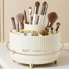 360  Rotating Makeup Organizer - 1Pc Plastic Cosmetic Storage with 5 Compartment