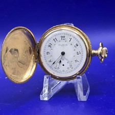 SOLID 14K GOLD 1910 Elgin, Fancy Dial, 15 J, 0s Hunting Case Pocket Watch