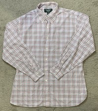 Brooks Brothers Shirt Mens XL Makers Oxford Button Down Plaid VTG Made In USA