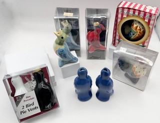 LOT OF NINE PIE BIRDS/PIE FUNNELS PFALTZGRAFF THT & VARIOUS OTHER MAKERS