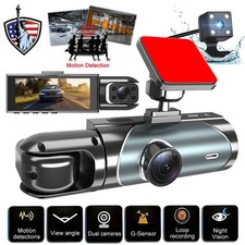 1080P Dual Lens Car DVR Dash Cam Video Recorder G-Sensor Front and Inside Camera