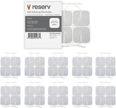 Economical 160-Pack 2''x2'' Self-Adhesive Electrode Pads for TENS/EMS Devices