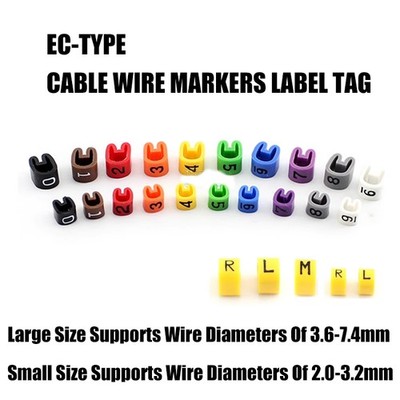 PVC EC-Type Cable Wire Markers Label Tag Management Colour Coded Numbers 0-9