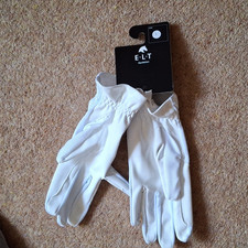 E.L.T Women&rsquo;s White Synthetic Equestrian Riding Gloves Pair for Horse Riding