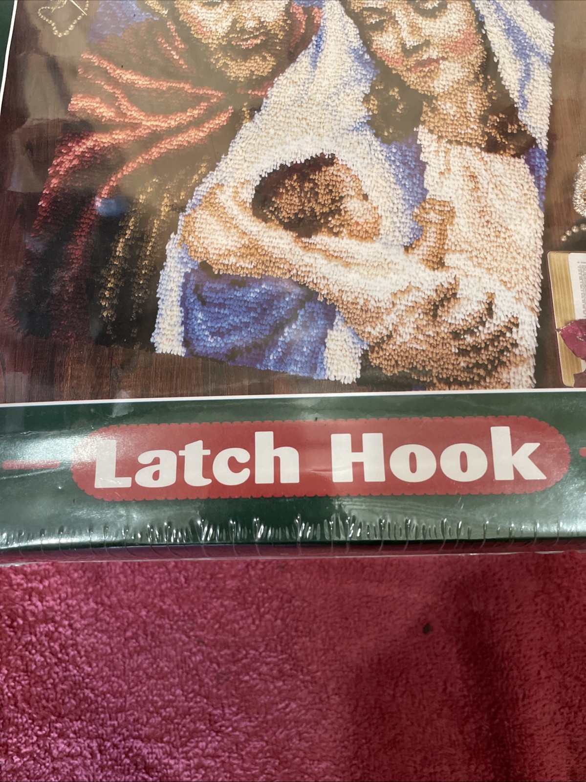 NEW Vintage J & P Coats Nativity Latch Hook Kit Mary Joseph Baby Jesus Christmas