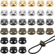 30Pcs 5 Colors Metal Cord Locks, Double Hole ...