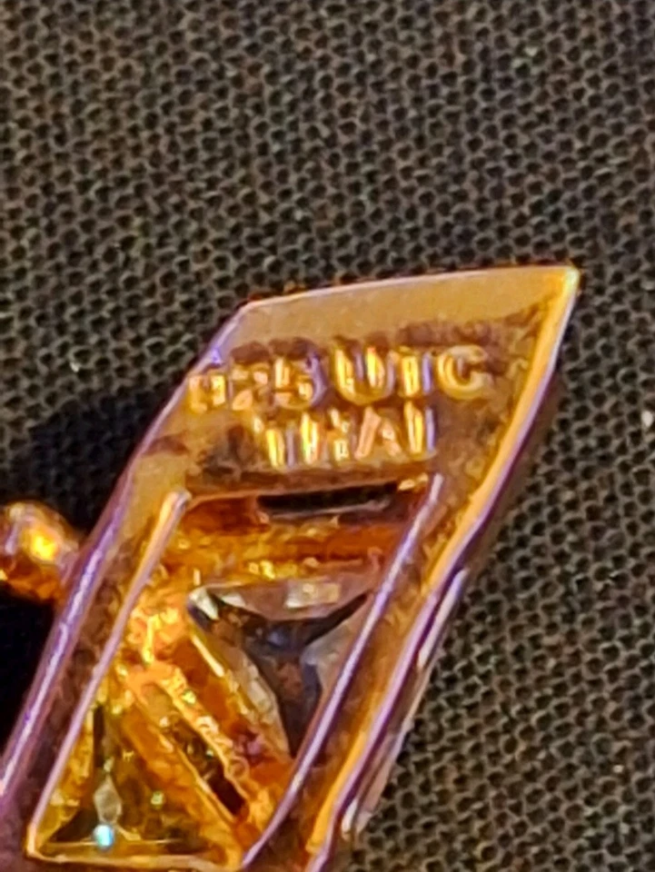 20Ct TRILLION Cut Cubic Zirconia 18" Tennis Necklace 14K GOLD 925 Silver Vintage - Image 4 of 4