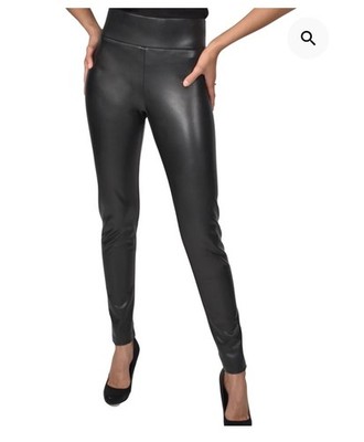 Frank Lyman Montreal Leggings Faux Leather Black  Pants 213684 Retail - US 4