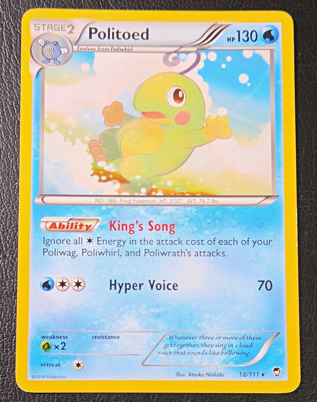 Pokemon TCG Politoed 18/111 XY Furious Fists Regular Rare Stage 2 130 HP