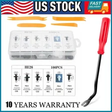 105pcs 8mm Car Auto Bumper Clips Hole Plastic Rivet Fastener Fender Push In Pin