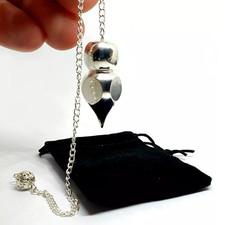 Metal Pendulum Professional Silver Brass Heavy Sensitive Divination Dowser & Bag