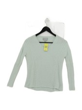 Pure Collection Damen Pullover UK 8 Grün 100% Kaschmir V-Ausschnitt Pulli